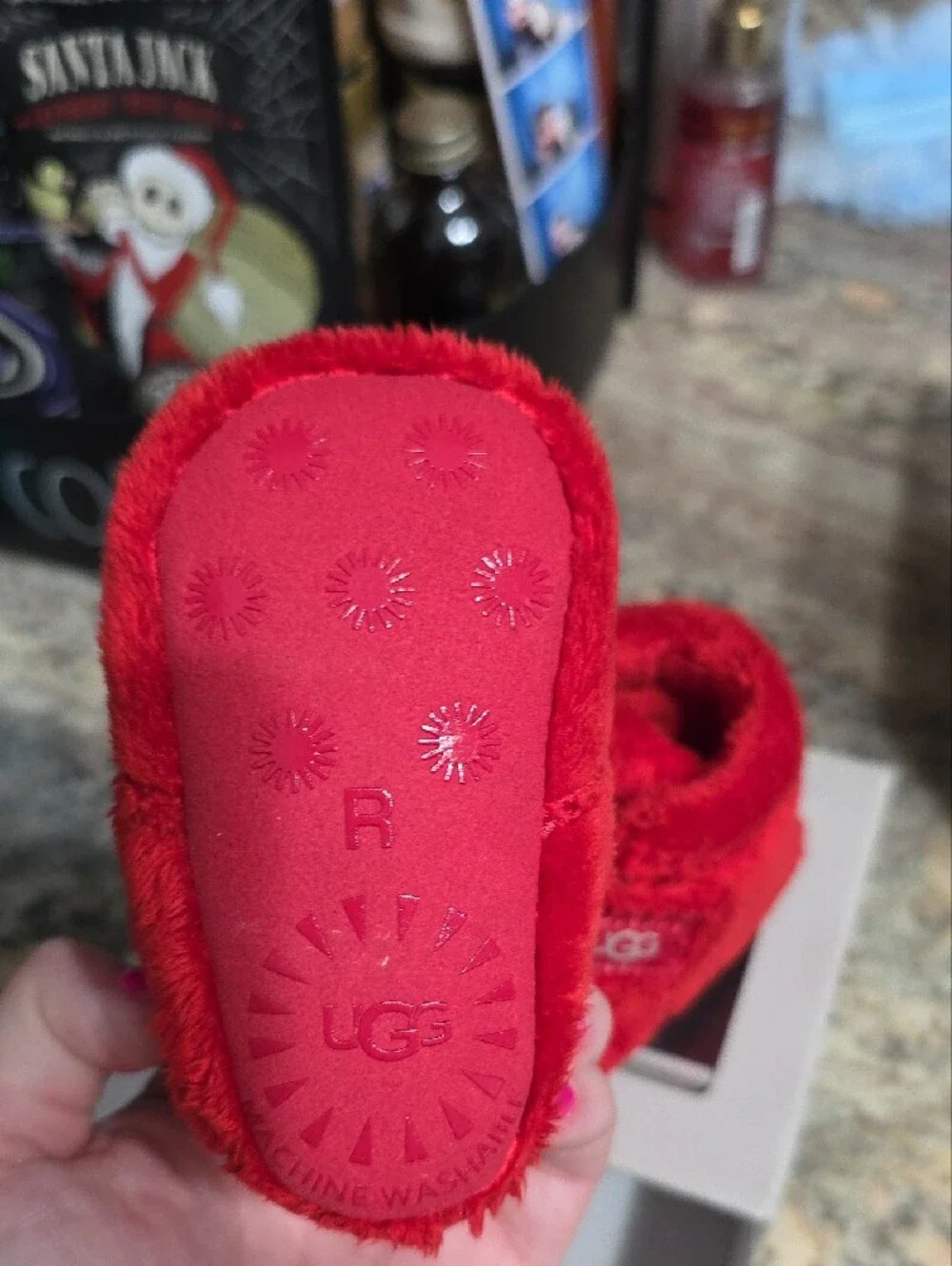 UGG Bright Red Plush Baby Shoes